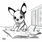 Boston Terrier Doing Tricks Coloring Pages 1