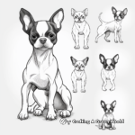 Boston Terrier In Different Poses Coloring Pages 3