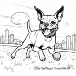 Boston Terrier Playing Fetch Coloring Sheets 2
