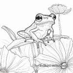 Botanical Backdrop: Red Eyed Tree Frog Coloring Page 1