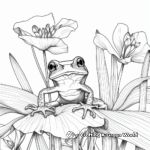 Botanical Backdrop: Red Eyed Tree Frog Coloring Page 2