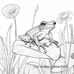 Botanical Backdrop: Red Eyed Tree Frog Coloring Page 4