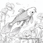 Botanical garden and Koi Fish Coloring Pages 1
