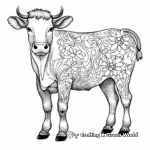 Bovine Beauty: Intricate Guernsey Cow Coloring Pages 1