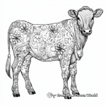 Bovine Beauty: Intricate Guernsey Cow Coloring Pages 2