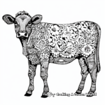 Bovine Beauty: Intricate Guernsey Cow Coloring Pages 4