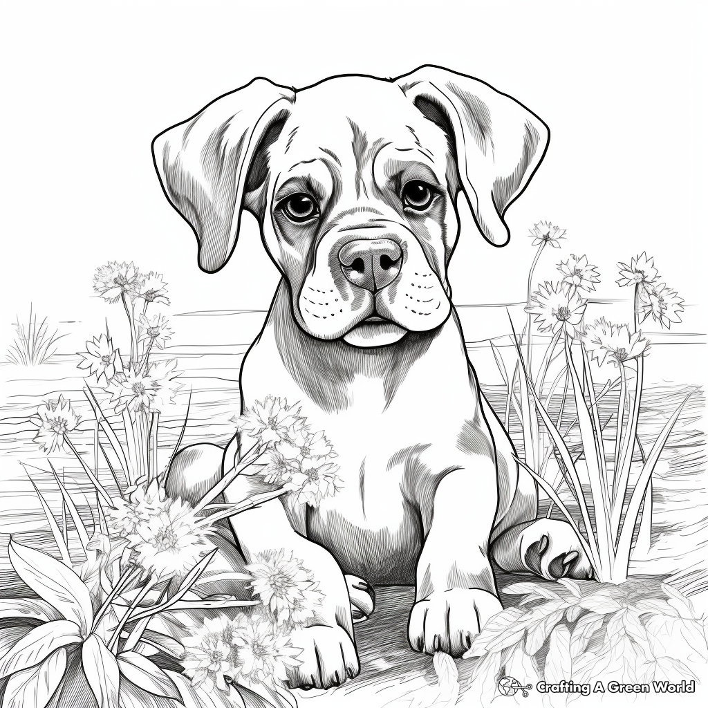 Boxer Puppy Coloring Pages
