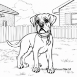 Boxer Dog in a Garden Coloring Pages 4
