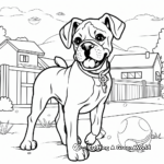 Boxer Dog in the Park Coloring Pages 1