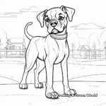Boxer Dog in the Park Coloring Pages 2
