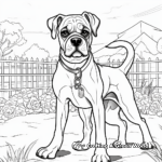 Boxer Dog in the Park Coloring Pages 3