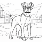 Boxer Dog in the Park Coloring Pages 4
