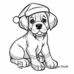 Boxer Dog with Christmas Sock Coloring Pages 2