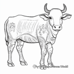 Bright and Colorful Indian Cow Coloring Pages 4