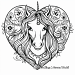 Bright and Colorful Unicorn Heart Celebration Coloring Pages 1