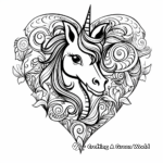 Bright and Colorful Unicorn Heart Celebration Coloring Pages 2