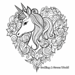 Bright and Colorful Unicorn Heart Celebration Coloring Pages 3
