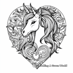 Bright and Colorful Unicorn Heart Celebration Coloring Pages 4