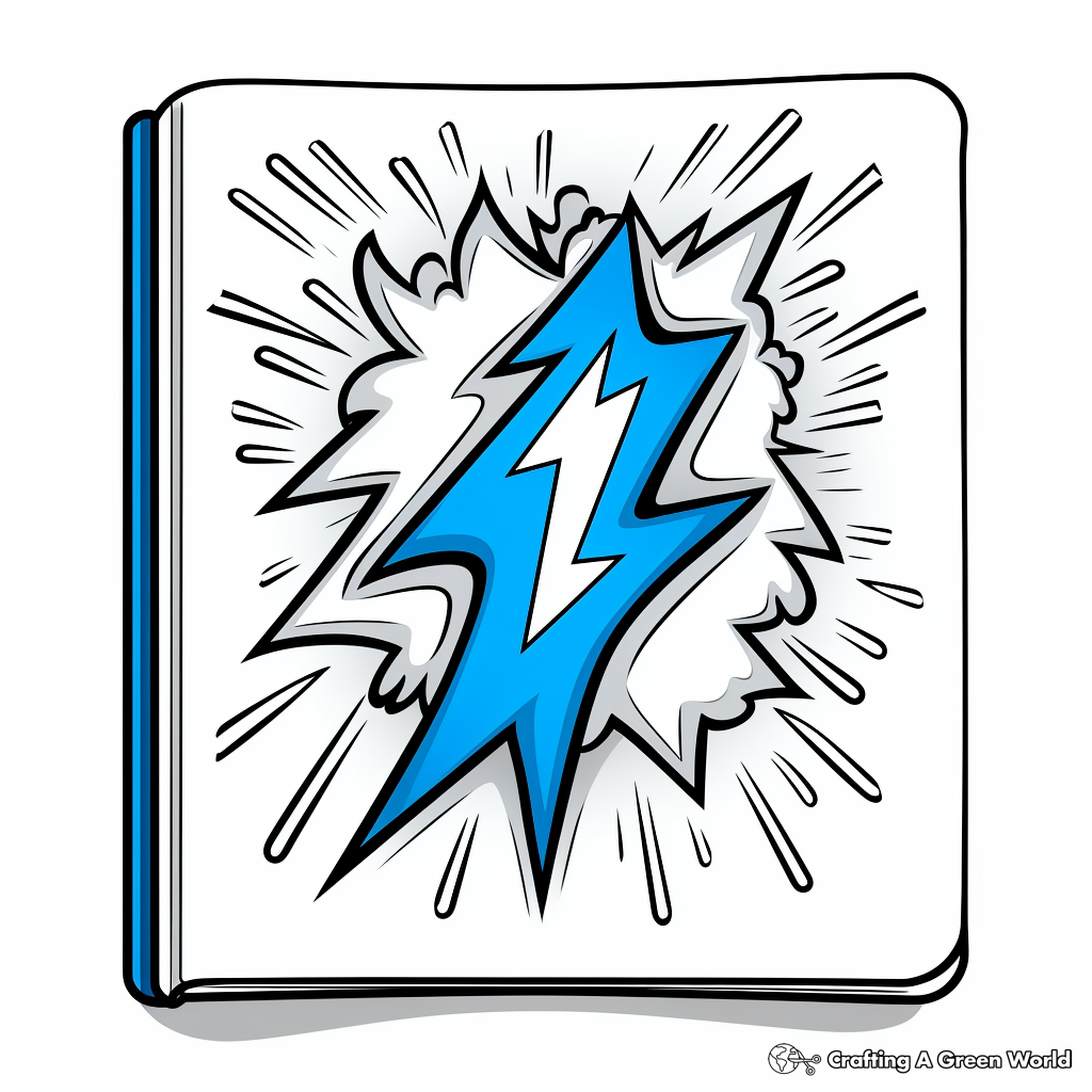 Bright Blue Lightning Bolt Coloring Pages 2