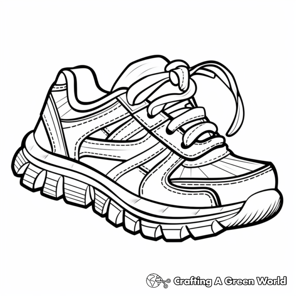 Running Shoe Coloring Pages - Free &amp; Printable!