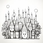 Bright Hanukkah Candlelight Coloring Pages 2
