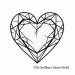 Brilliant Heart Shaped Diamond Coloring Pages 1