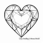 Brilliant Heart Shaped Diamond Coloring Pages 2