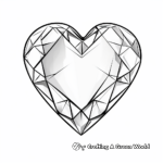 Brilliant Heart Shaped Diamond Coloring Pages 4