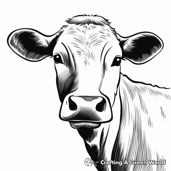Cow Face Coloring Pages - Free &amp; Printable!