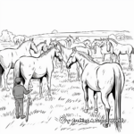 Browsing Herd in the Meadow Coloring Pages 1