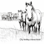 Browsing Herd in the Meadow Coloring Pages 3