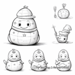 Building a Snowman: Step-by-Step Coloring Pages 1