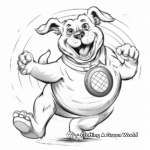 Bulldog in Action: Catching Frisbee Coloring Pages 3