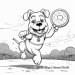 Bulldog in Action: Catching Frisbee Coloring Pages 4
