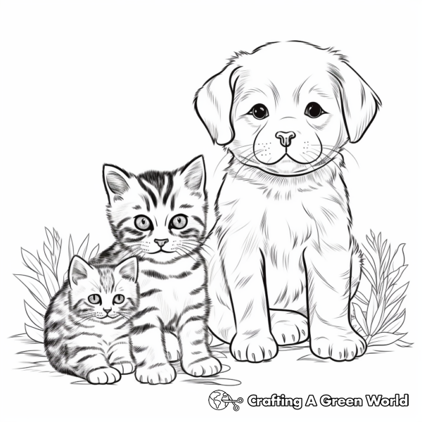 Puppy And Kitten Coloring Pages - Free &amp; Printable!