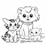 Bulldog Puppy and Persian Kitten Coloring Pages 3
