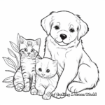 Bulldog Puppy and Persian Kitten Coloring Pages 4
