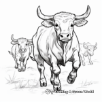 Bulls in Action Coloring Pages 1