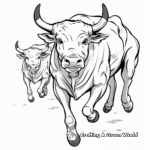 Bulls in Action Coloring Pages 2