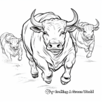 Bulls in Action Coloring Pages 3