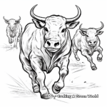 Bulls in Action Coloring Pages 4