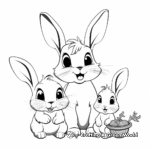 Bunny Family Coloring Pages: Mom, Dad and Baby Bunnies 2