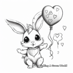 Bunny Unicorn with Heart Balloons Coloring Pages 4
