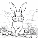 Bunny with Carrot: Lovely Snack-Time Coloring Pages 1
