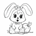 Bunny with Carrot: Lovely Snack-Time Coloring Pages 2