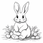 Bunny with Carrot: Lovely Snack-Time Coloring Pages 3