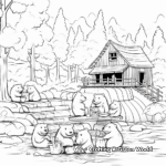 Busy Beavers Building Dam Coloring Pages 1