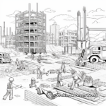 Busy Construction Site Scenes Coloring Pages 2