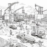 Busy Construction Site Scenes Coloring Pages 3