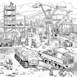 Busy Construction Site Scenes Coloring Pages 4